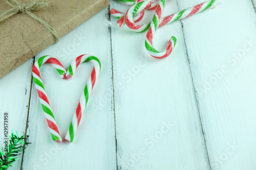 Christmas with candy cane background. photo