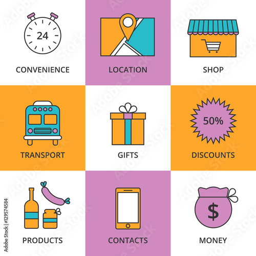 Stock Vector Linear icon Store