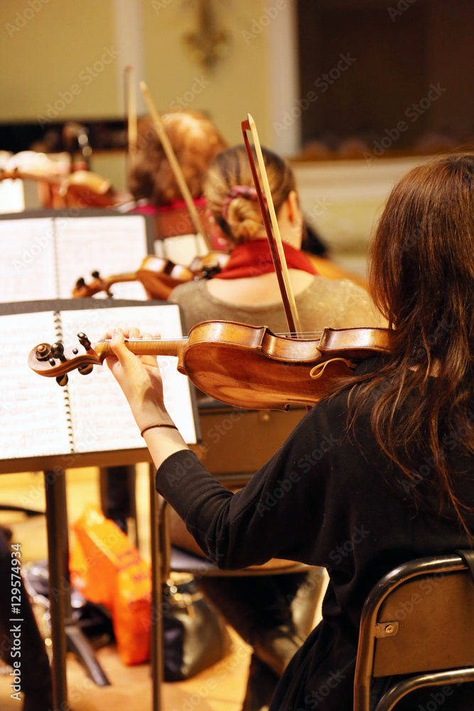 Obraz premium Rehearsal Symphony orchestra