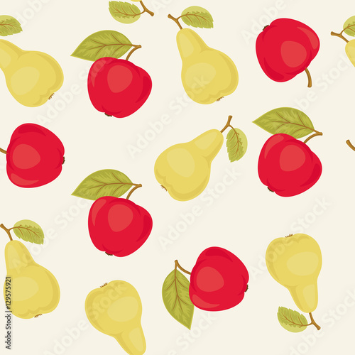 Apples and pears seamless pattern