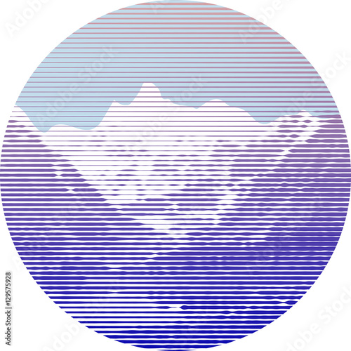Valokuvatapetti Striped mountain landscape in circle