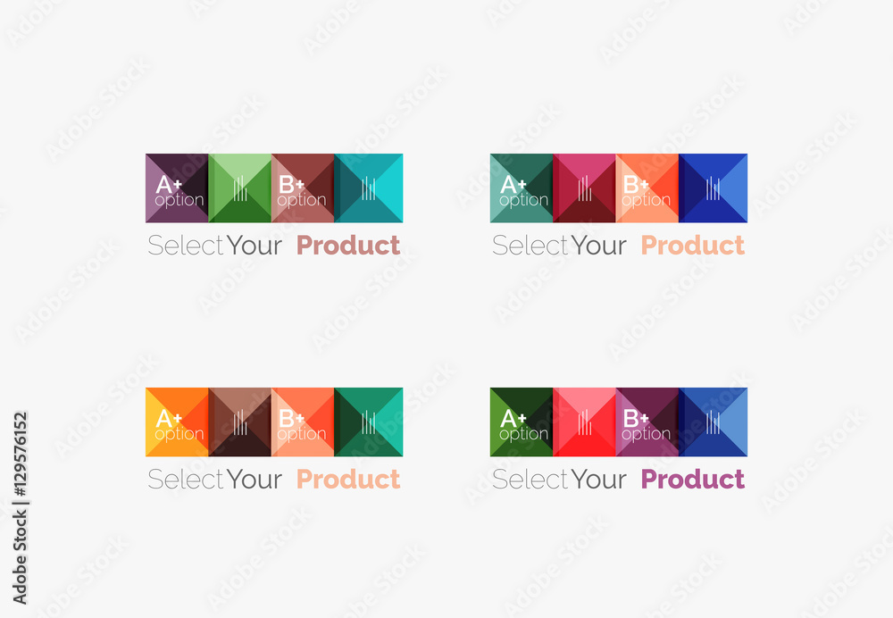 Set of square abstract background templates or infographics Set of square abstract background templates or infographics
