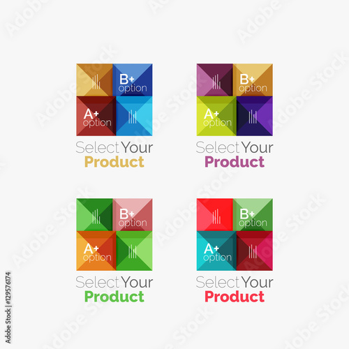 Free Download Set of abstract square interface menu navigation button - GFXLoad
