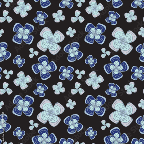 stock vector abstract seamless  doodle pattern with flowers and