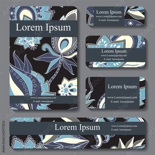 Stock vectorset of template with floral ornament,oriental design