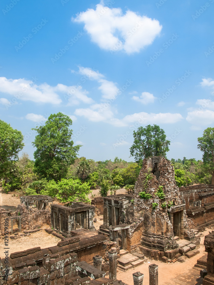 Ancient ruins of Cambodia in blue sky, Siem Reap