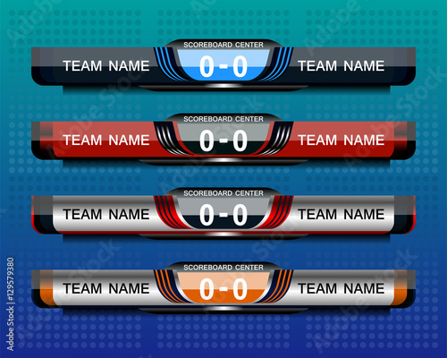 scoreboard soccer and football template, vector illustration