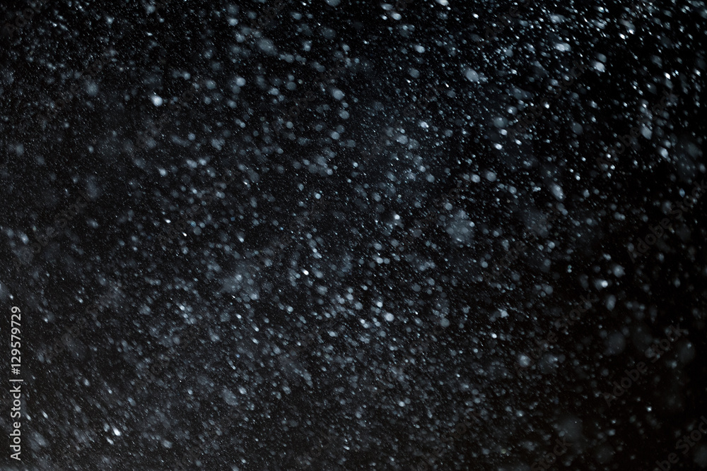 Obraz premium Real snow on black background
