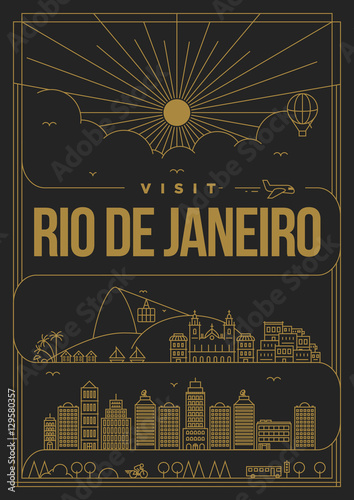 Linear Travel Rio de Janeiro Poster Design