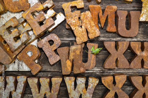 Alphabet with rust and grunge