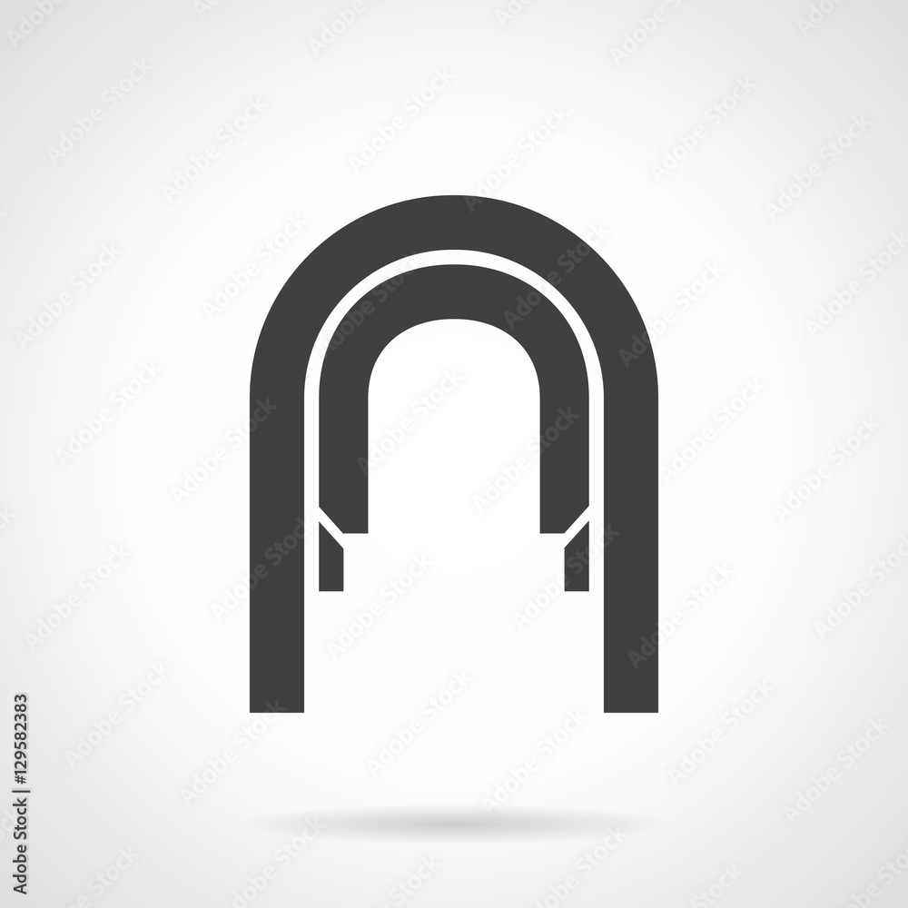 Arched corridor glyph style vector icon