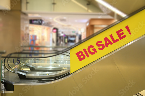 big sale sign at market elevator
