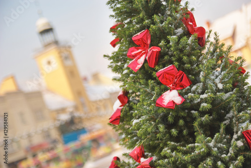 Large outdoor Christmas tree in Rybnik Poland © sebastiangora