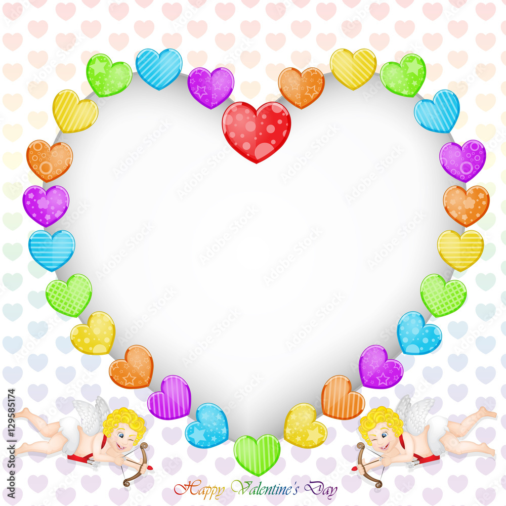 Valentine's day background with funny hearts