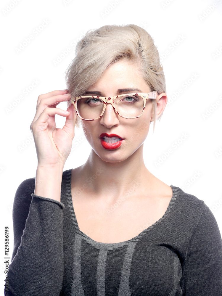 Woman wearing glasses Woman wearing glasses