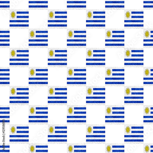 Uruguay Grunge Flag Seamless Pattern