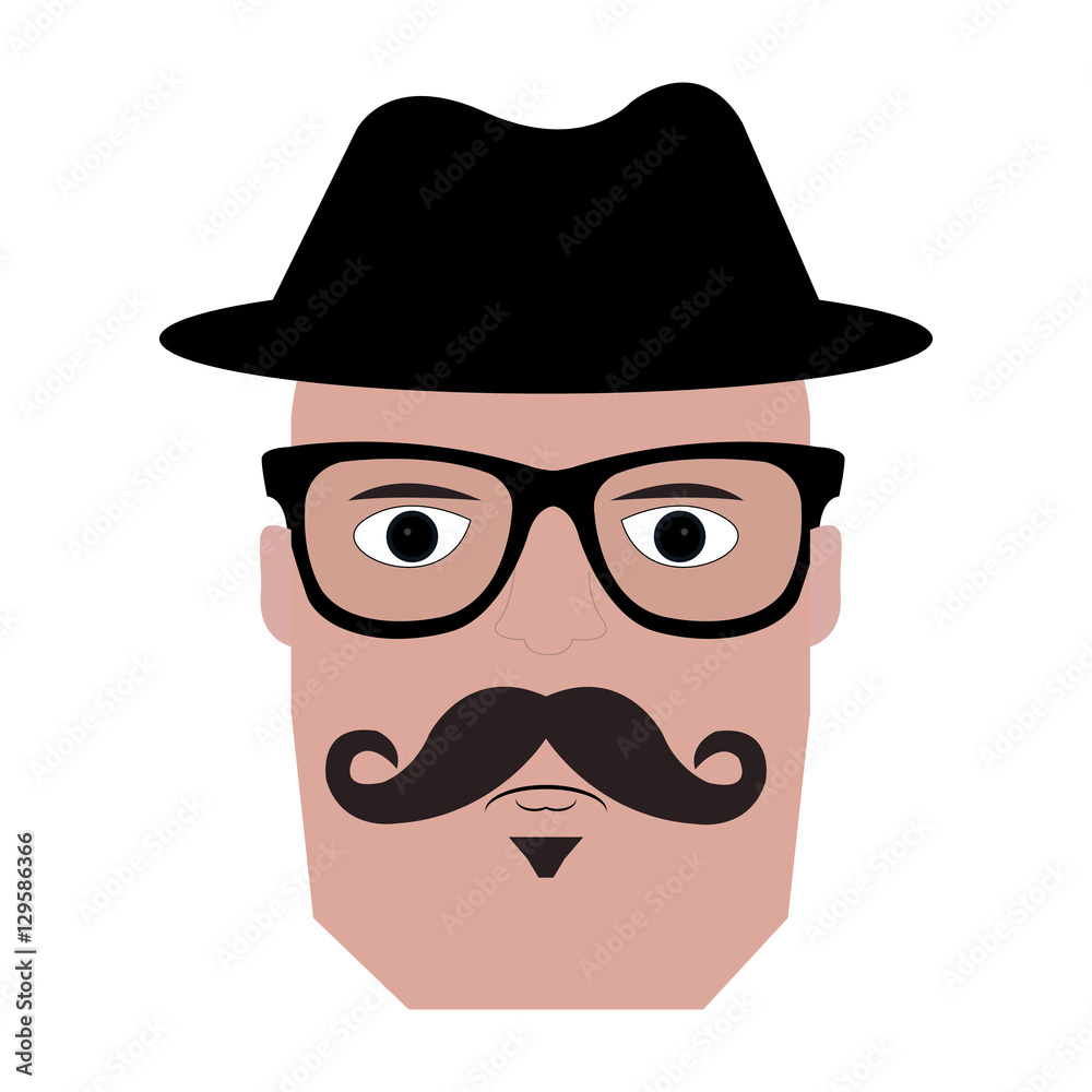 Isolated hipster portrait Isolated hipster portrait