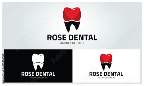 Dental rose logo design template ,dentist logo ,Vector illustration