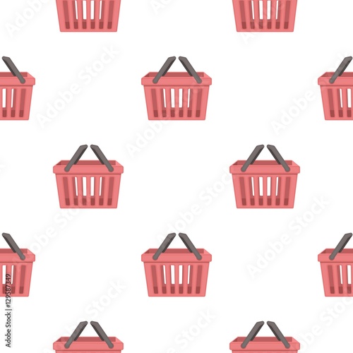 Shopping busket icon in cartoon style isolated on white background. E-commerce symbol stock vector illustration.