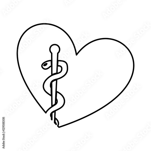 heart with medical symbol vector illustration design