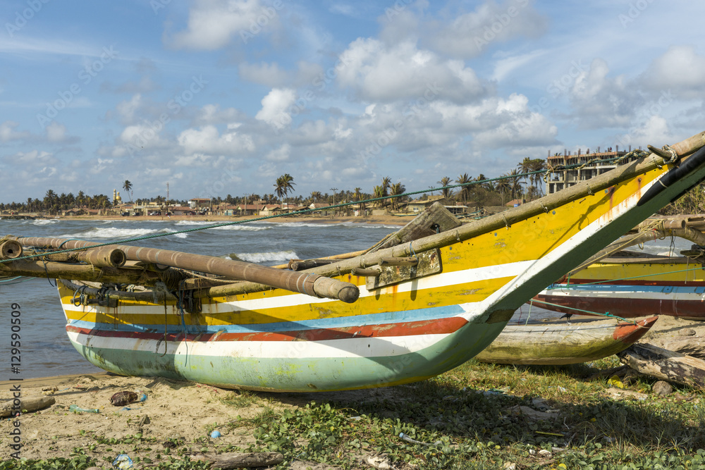 Fototapeta premium Fischerboot am Strand