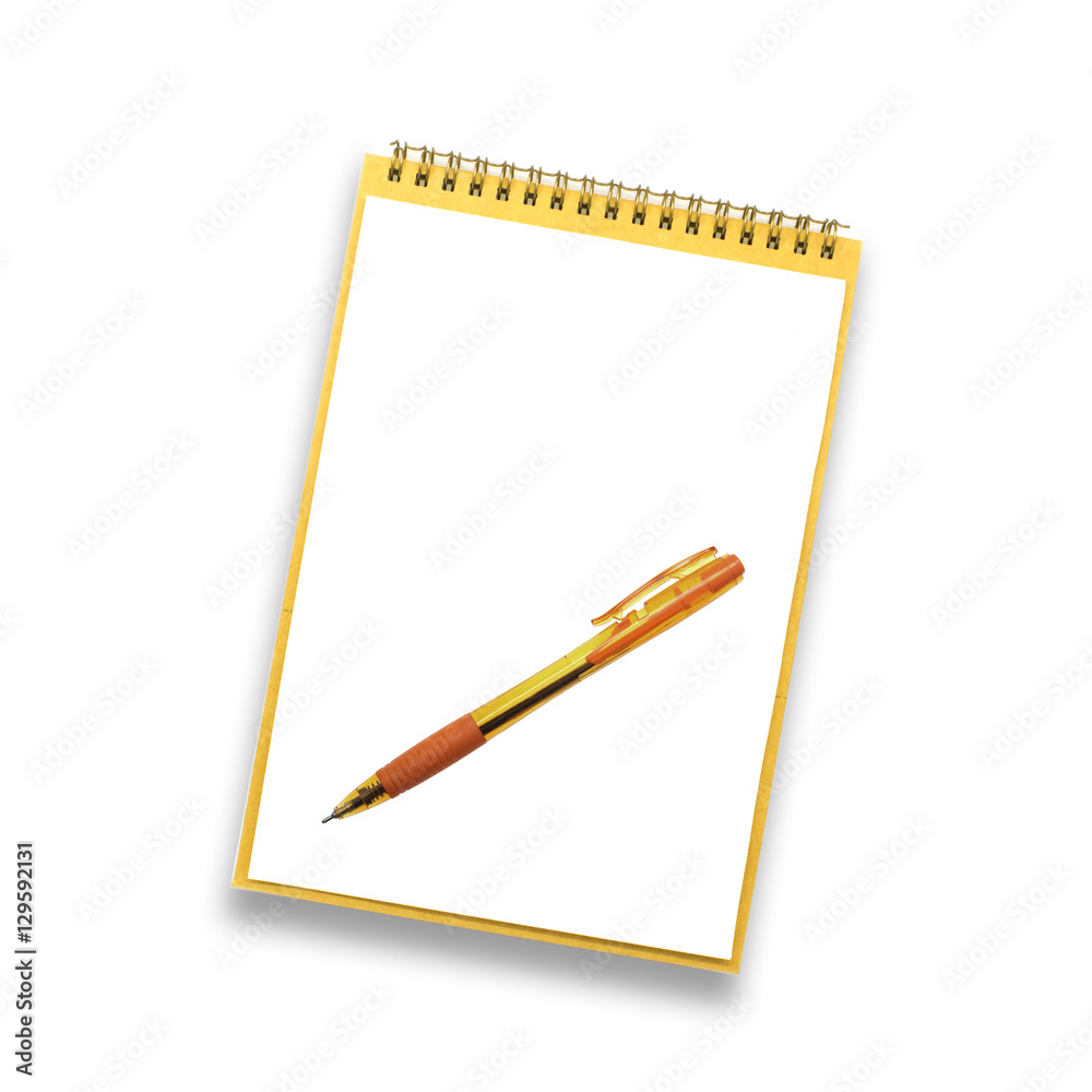 notebook and pen on white bacground notebook and pen on white bacground