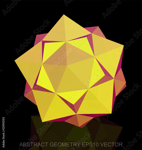 Abstract geometry: low poly Yellow Dodecahedron. EPS 10, vector.