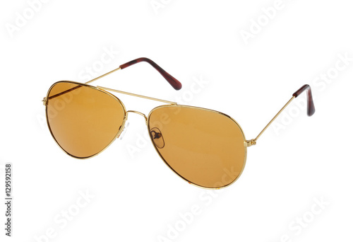 Brown sunglasses on white