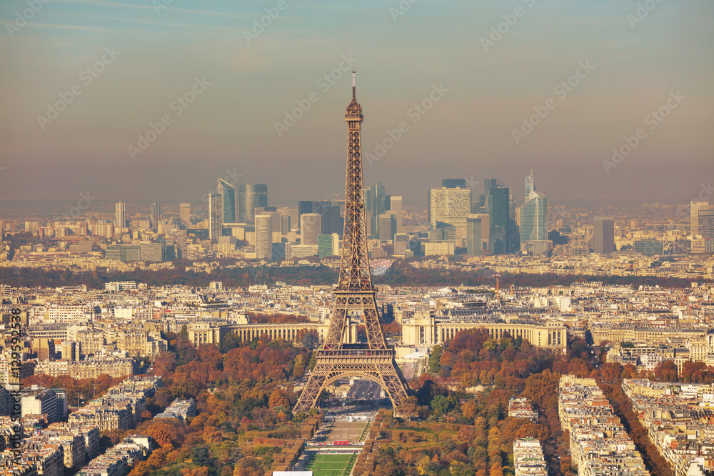 Aerial overview of Paris