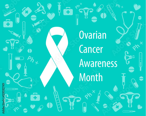 Ovarian cancer Awareness Month flat design vector background