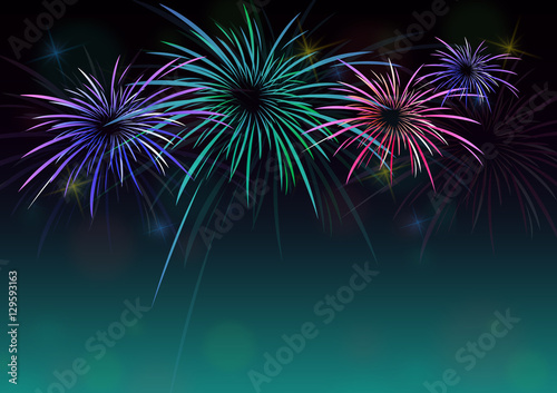Happy new year background with colorful fireworks
