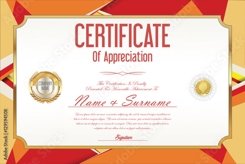 Certificate retro design template