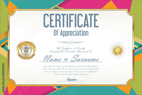 Certificate retro design template