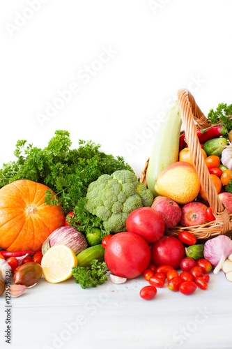 Collection vegetables and fruits