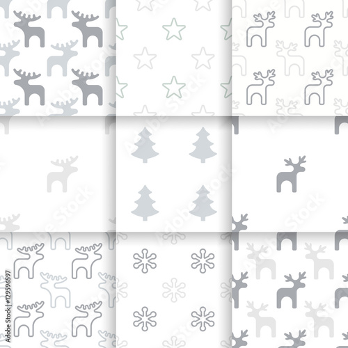 Set of Scandinavian trend seamless pattern. Minimalistic vector seamless pattern perfect for wallpaper, textil cotton print, bed linen, holiday package or wrapping paper.