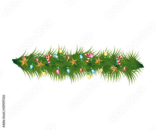 christmas wreath decoration icon vector illustration design