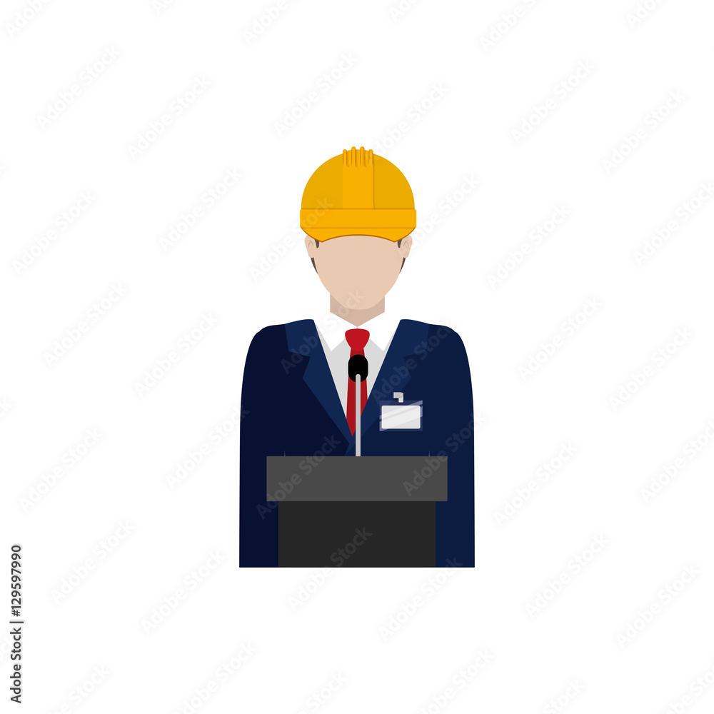 Architect icon. Construction tool repair work and restoration theme. Isolated design. Vector illustration