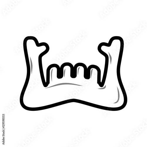 Mandible human isolated. Lower jaw. Anatomy of bone. Part of sku