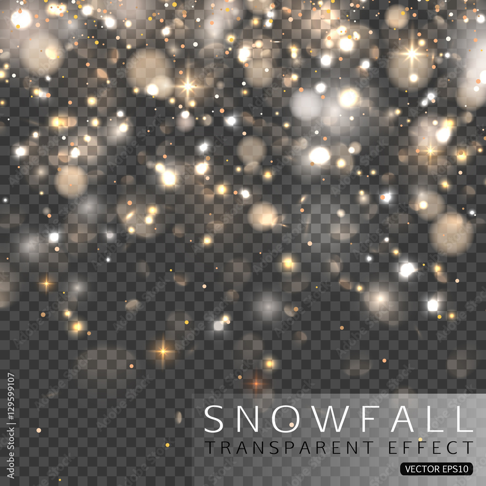 Obraz premium Christmas falling snowflakes sparkle in the evening light
