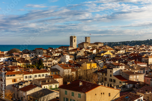 Vue from above on the City of Antibes, Côte d'Azur, France 