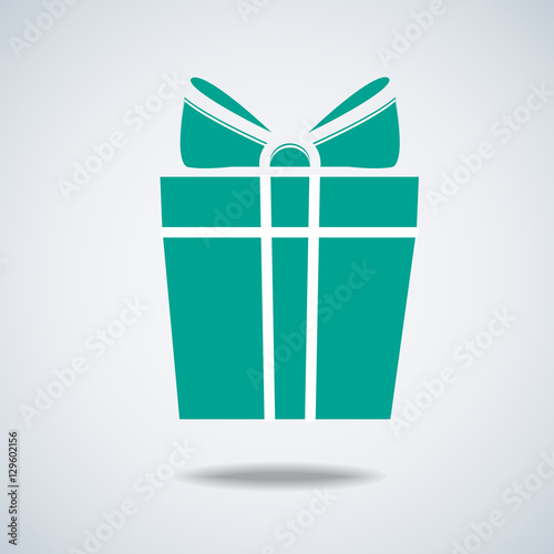 Vector gift box icon. Present concept. Flat style vector illustration isolated on white background.