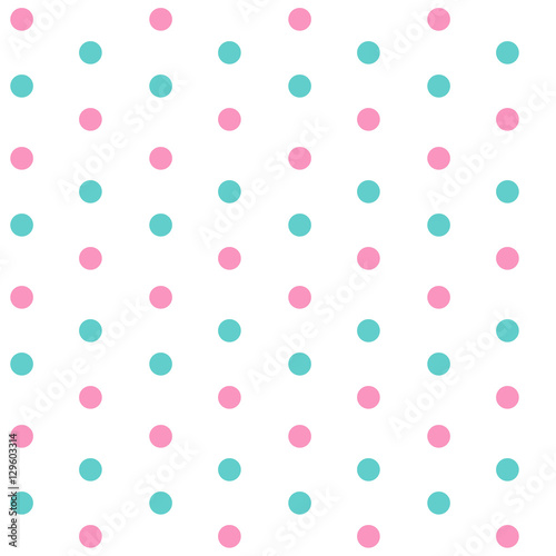 pink and blue dots on white background pastel seamless pattern v