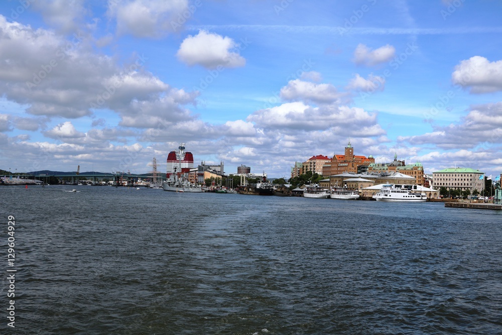 Fototapeta premium View from Göta Canal to Gothenburg, Sweden Scandinavia