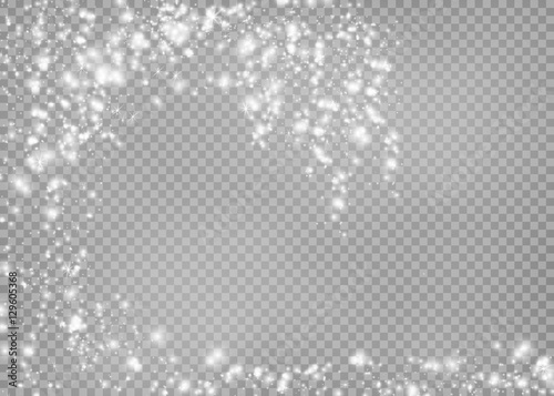 Glow light effect. Vector illustration. Christmas flash. dust