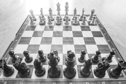 view the board from above with wide angle distortion