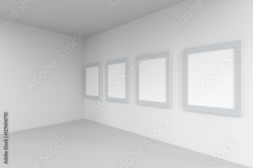 3D Rendering of Blank frame in the gallery