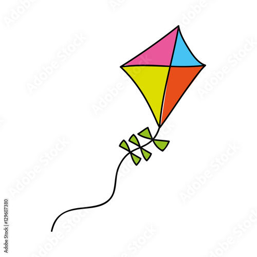 cute kite flying isolated icon vector illustration design