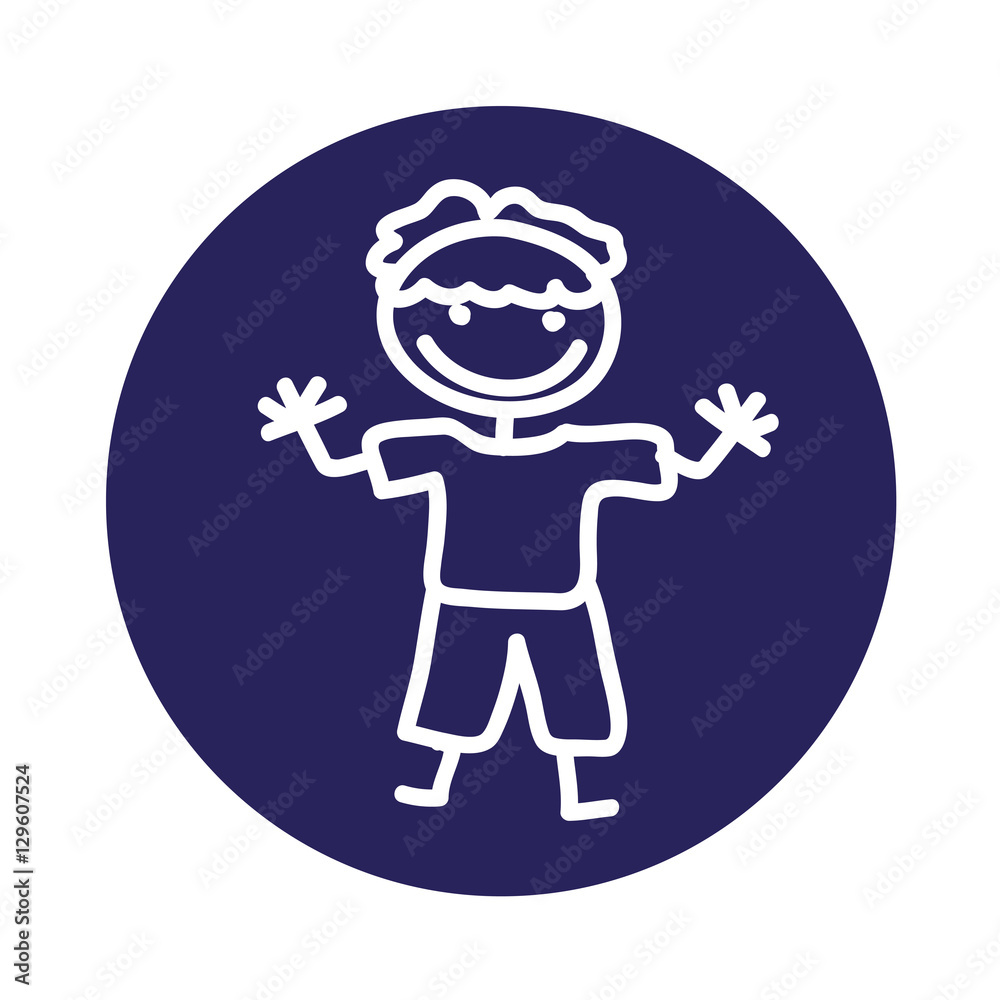 cute kid drawing isolated icon vector illustration design