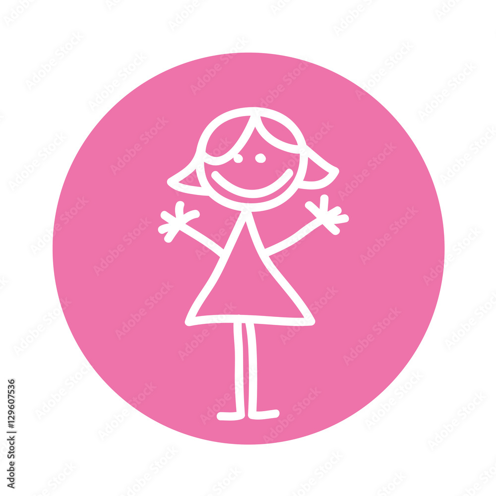 cute kid drawing isolated icon vector illustration design