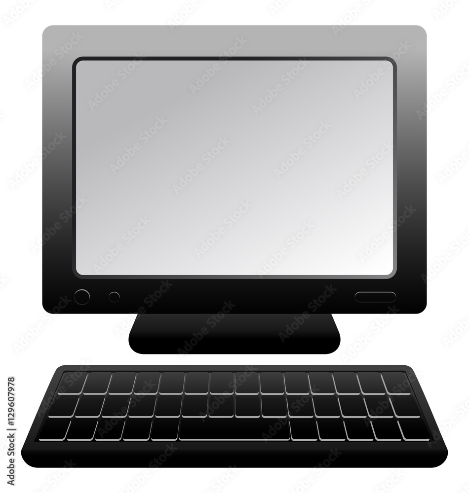 Fototapeta premium Realistic desktop computer illustration. Vector